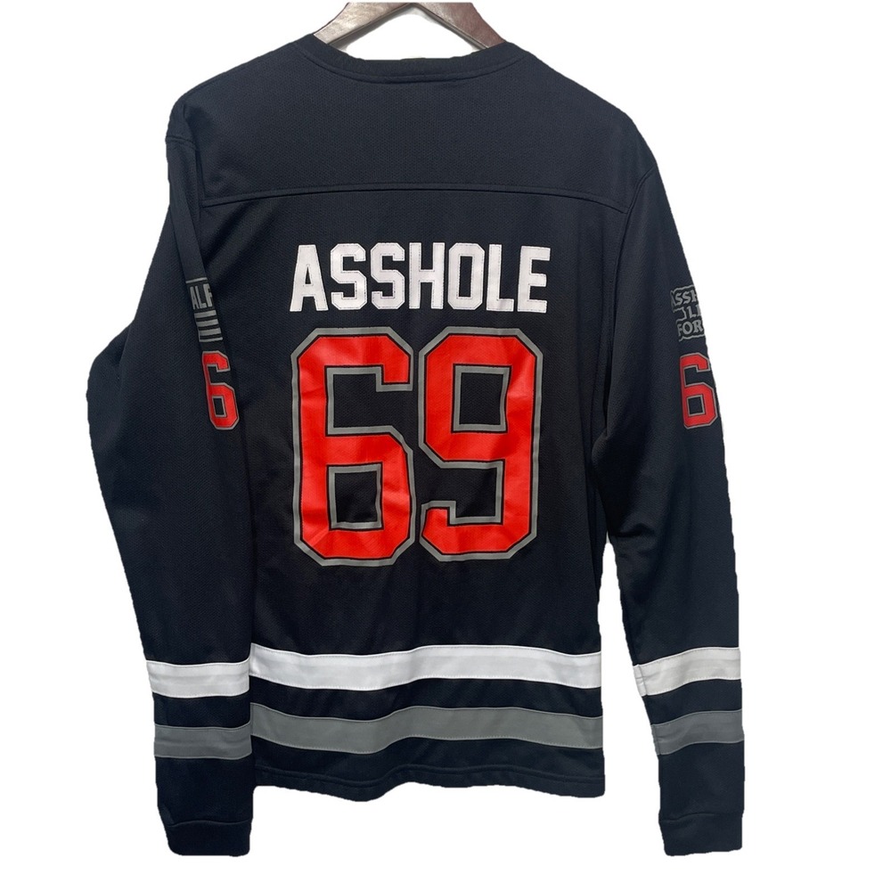 Linda Finegold Hockey Style Jersey A**holes Live Forever Mesh Size Large